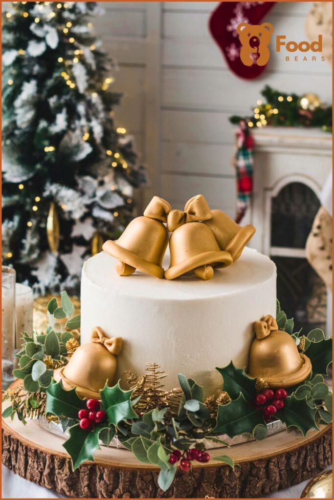 Golden Bells Christmas Cake