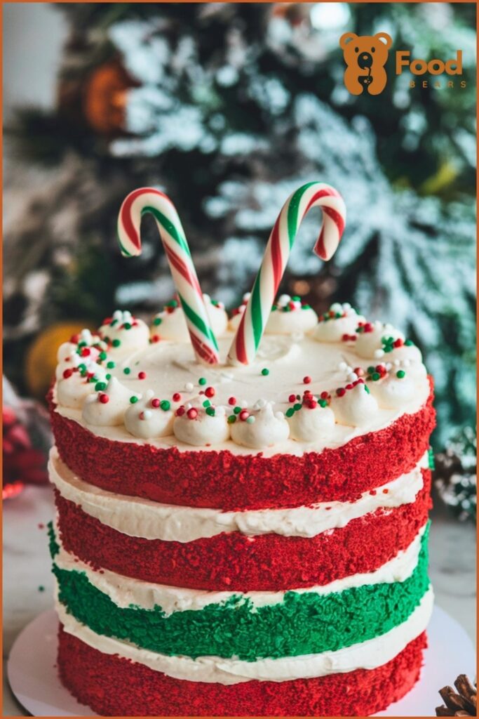Red and Green Layer Cake