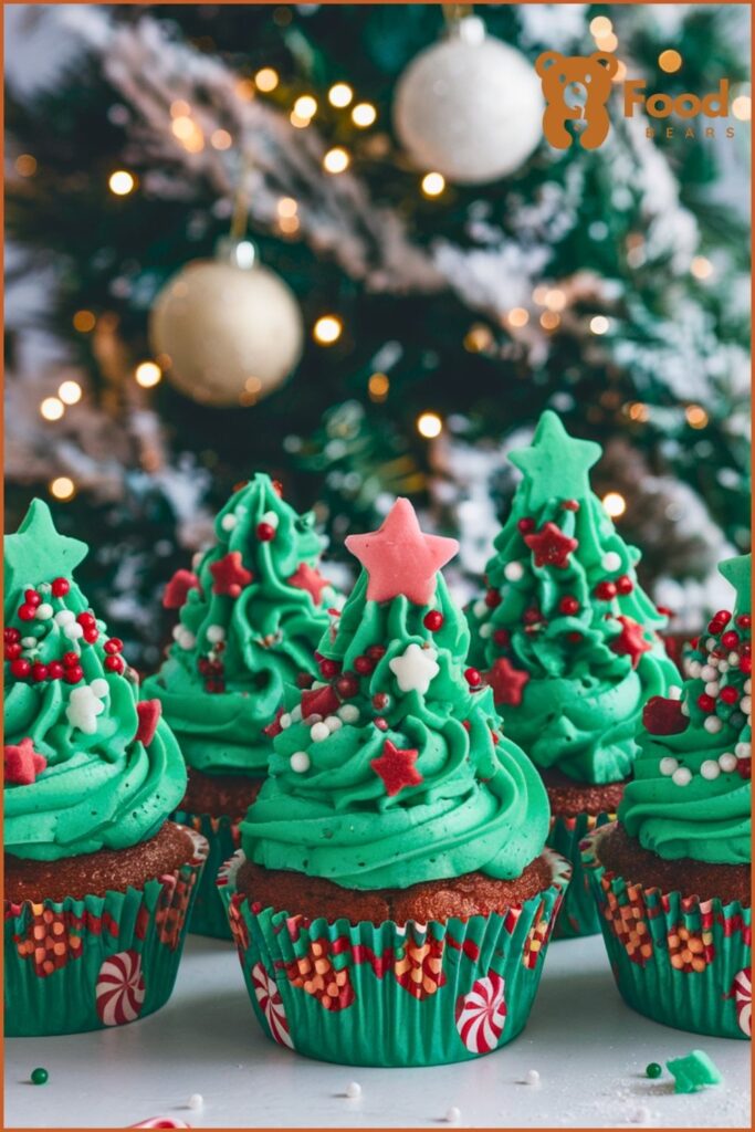 Christmas Tree Cake Cupcakes