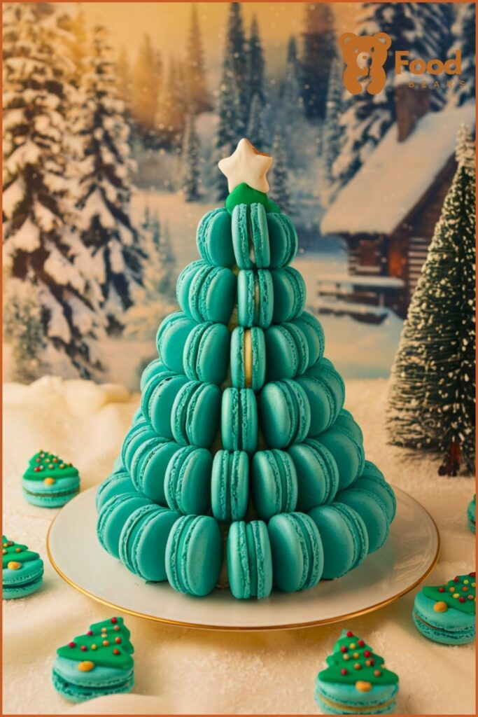 Christmas Tree Cake Macarons