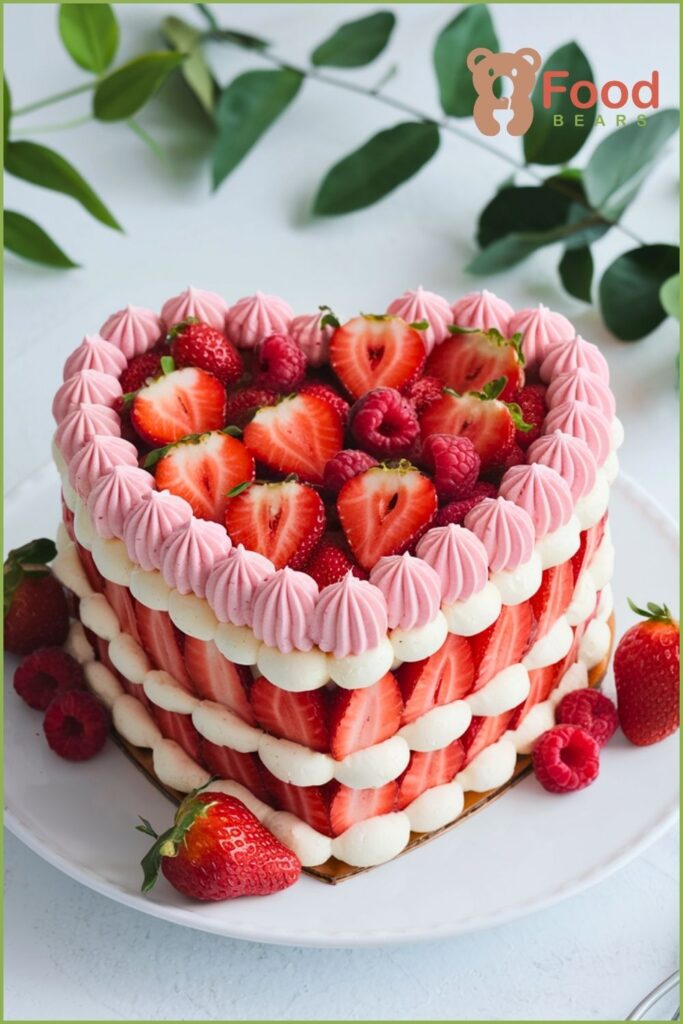 Heart-Shaped Berry Chantilly Cake