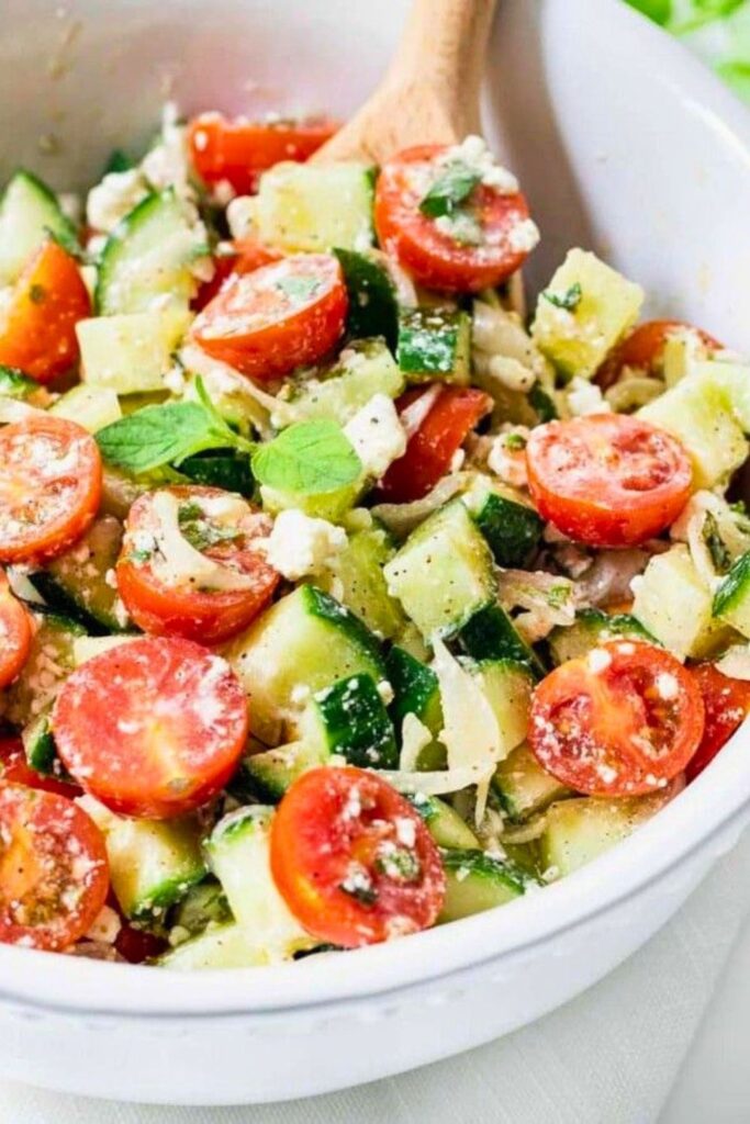 Assemble Cucumber Tomato Salad