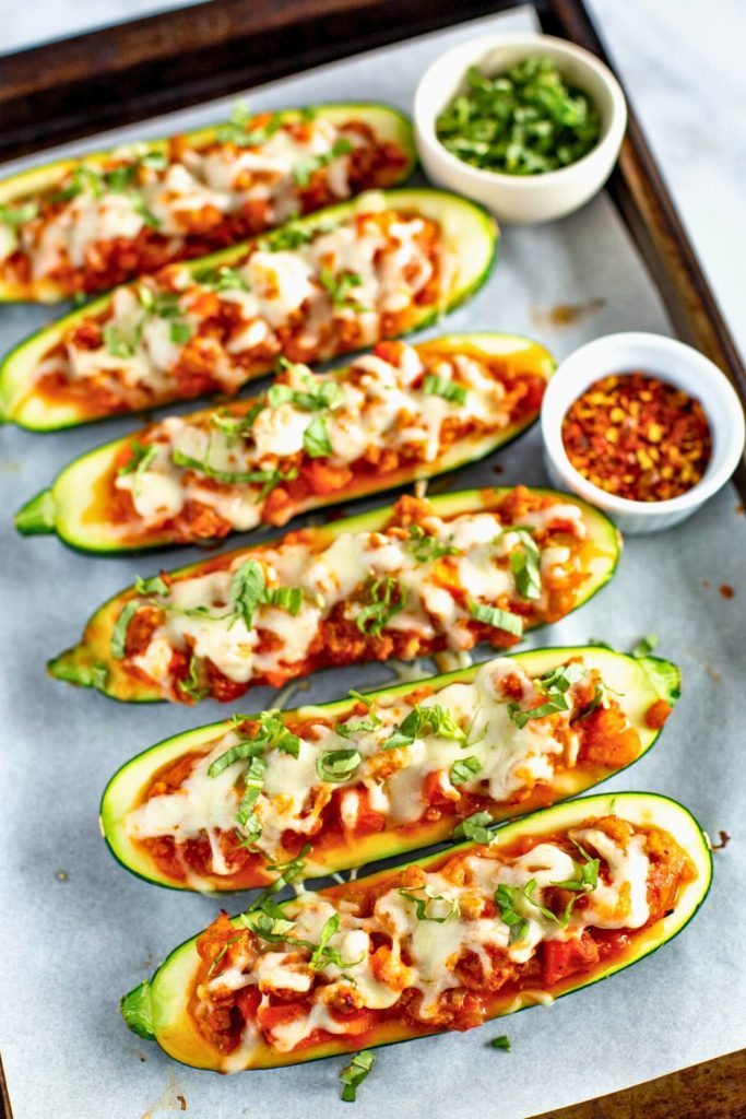 Crockpot Italian Zucchini Boats