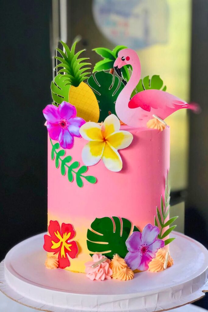 Flamingo-Themed Cake