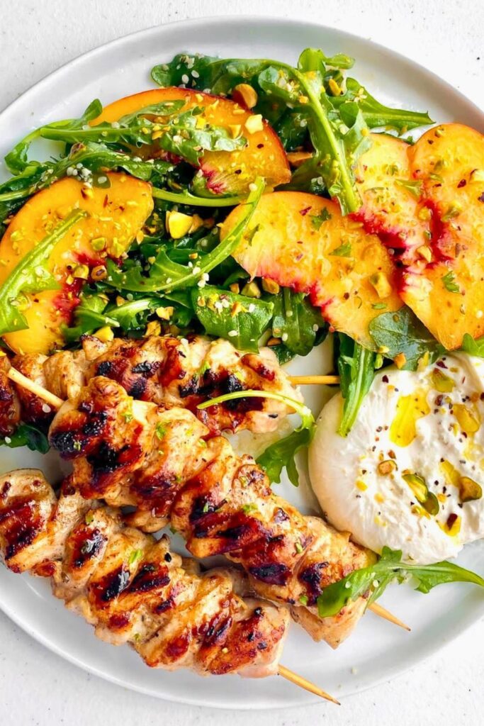 Grilled Peach and Chicken Salad