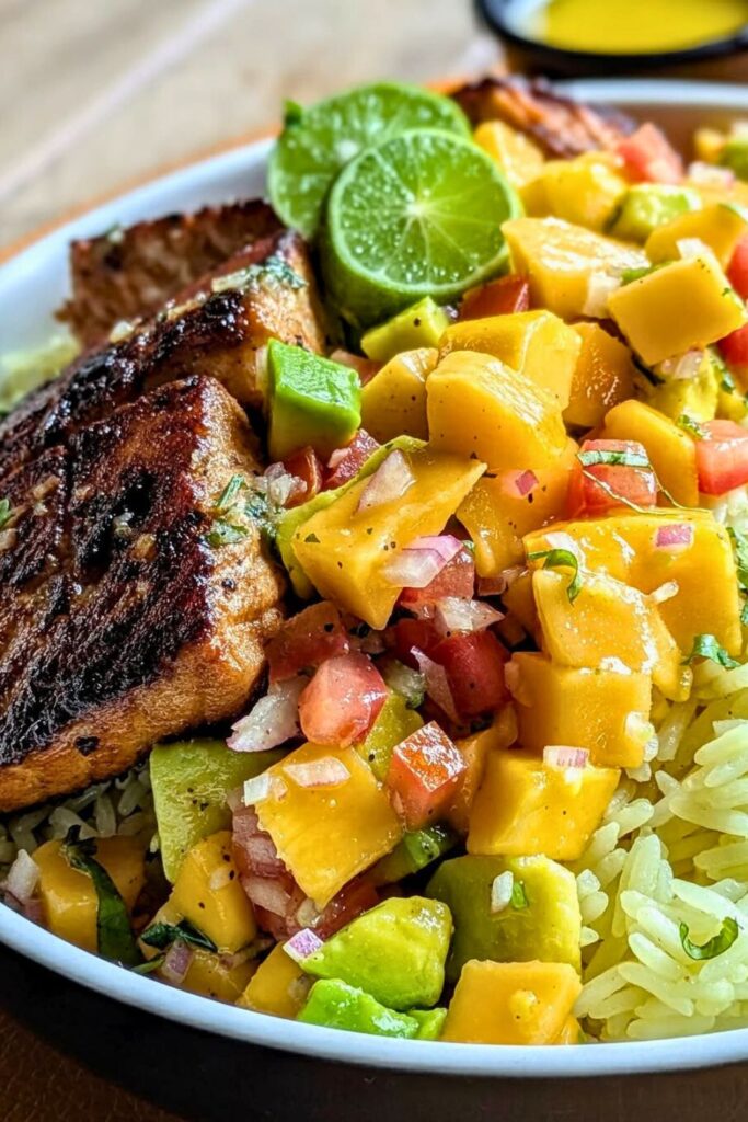 Grilled Salmon with Mango Salsa