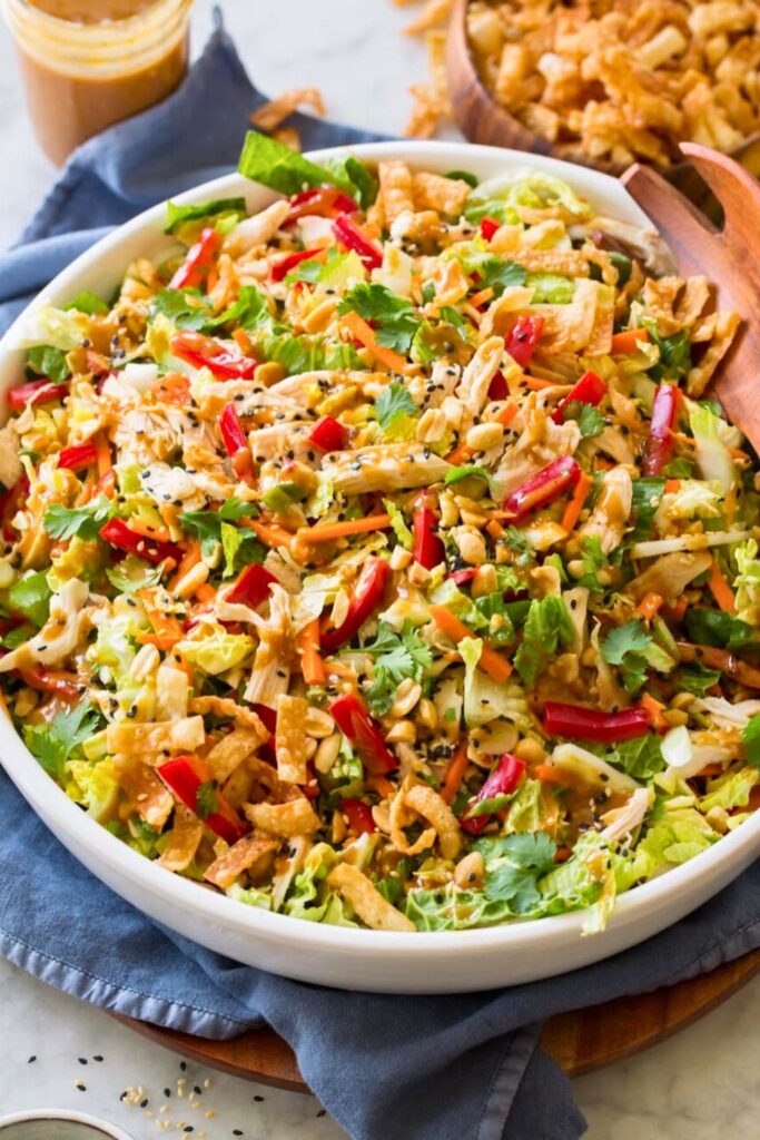 Serving Chinese Chicken Salad