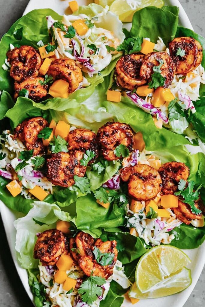 Shrimp and Mango Lettuce Wraps