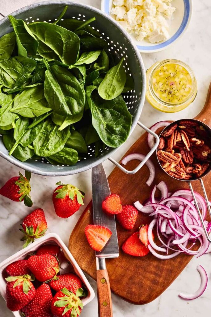 Strawberry Spinach Salad Ingredients