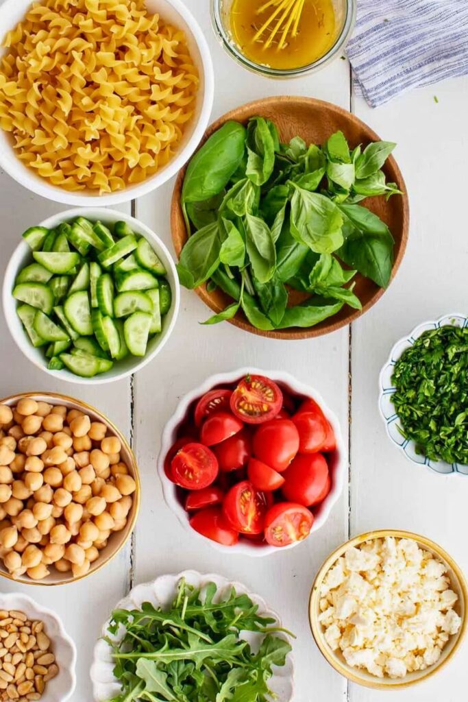 Vegan Pasta Salad Ingredients