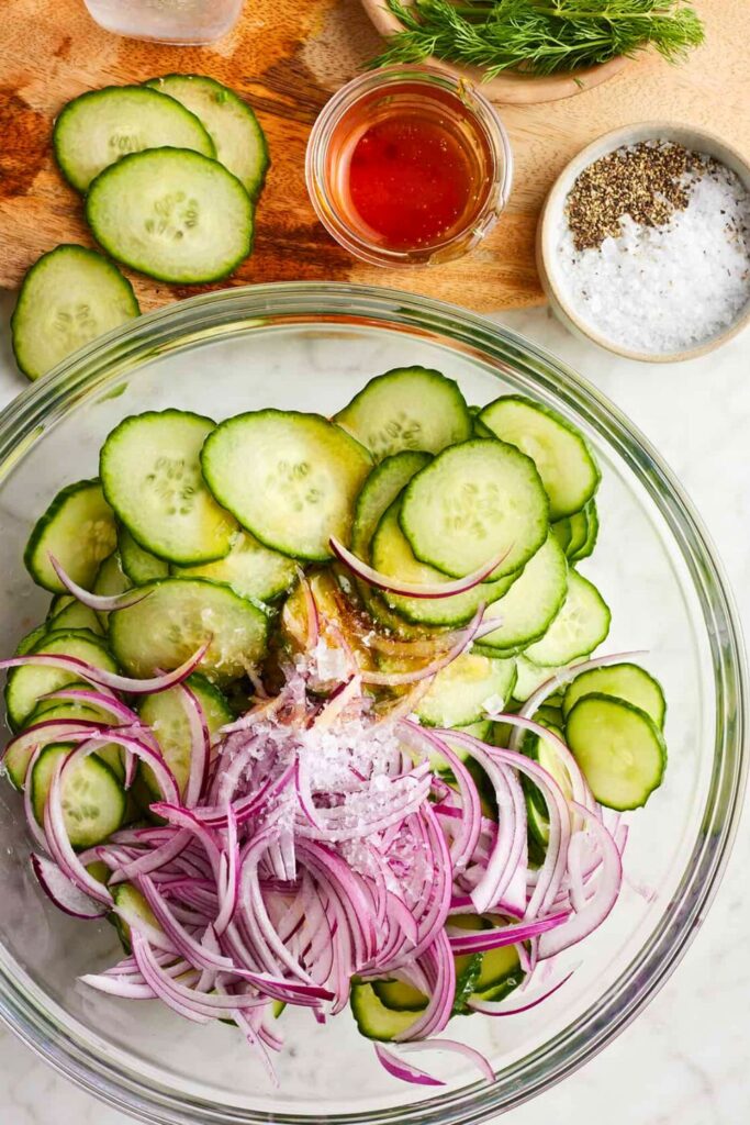Cucumber Onion Salad Ingredients