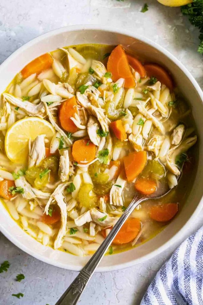 Lemon Chicken Orzo Soup