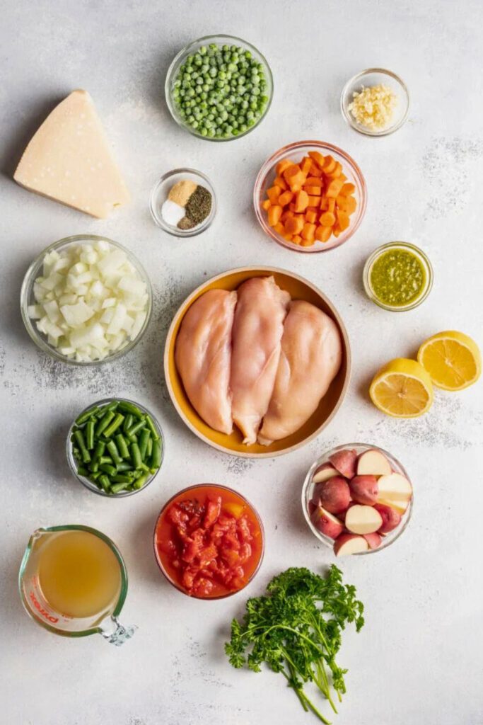 Ingredients of Chicken Vegetable Soup