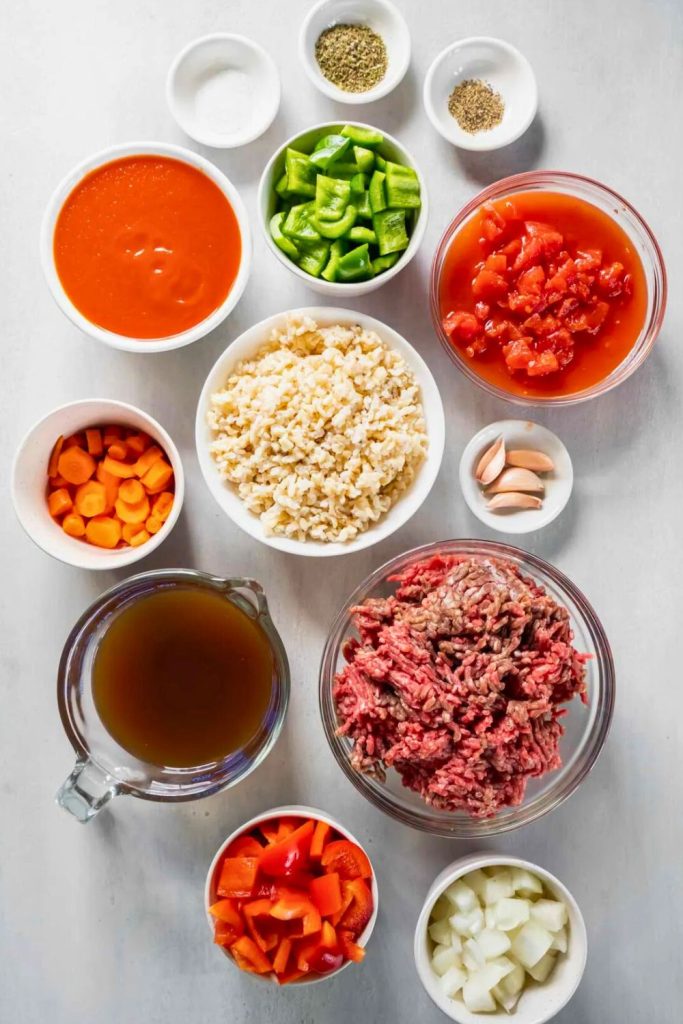Ingredients of Stuffed Pepper Soup