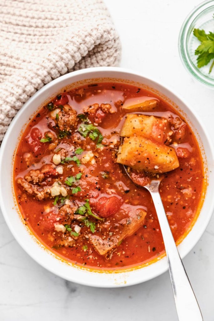 Serving Suggestions of Hamburger Soup