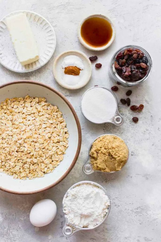 Oatmeal Raisin Cookies Ingredients