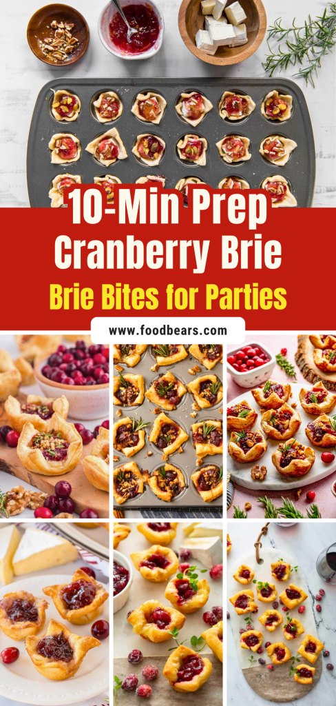 10-Min Prep Cranberry Brie Bites for Parties
