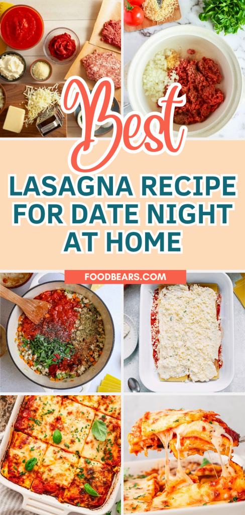 Homemade meat lasagna with tomato sauce, ricotta, and melted mozzarella