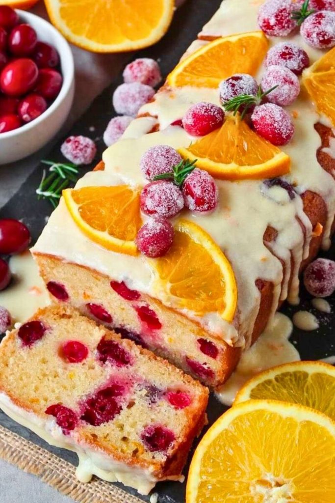 Spiced Orange Cranberry Loaf Cake