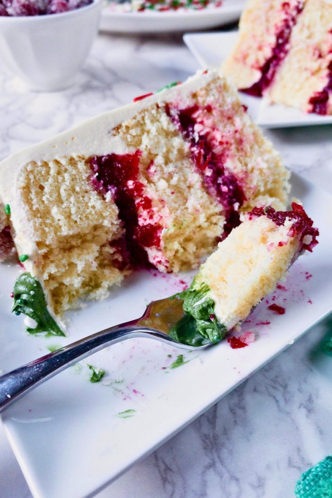 White Chocolate Cranberry Christmas Cake